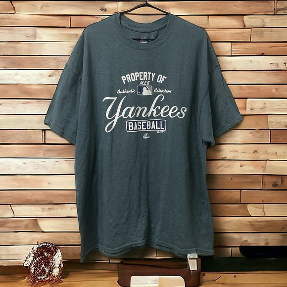 “Property Of MLB Authentic Collection Yankees Baseball” Graphic T-Shirt! - Picture 1 of 5